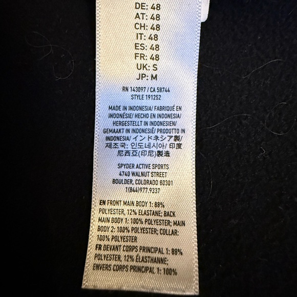 Spyder Encore Black Half Zip Fleece Pullover Athletic Sweater Jacket Small - Picture 6 of 6